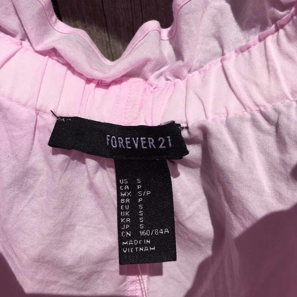 NWT Forever 21 Off Shoulder Top Cotton Pink S - Picture 3 of 13
